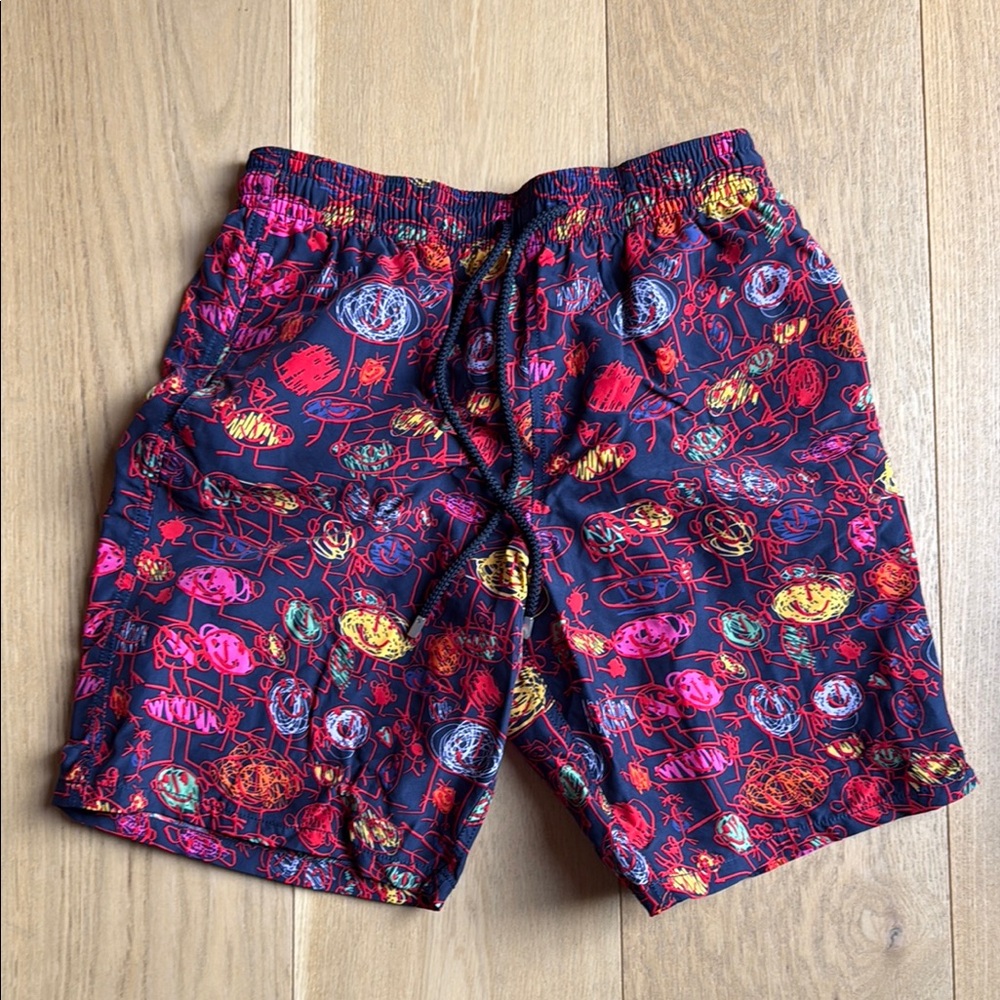Vilebrequin Red and Blue Swim Trunks Vibrant Design